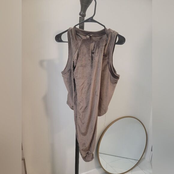 Skims 2 Piece Velour Velvet Tank Top Matching Pants Set - Picture 1 of 6